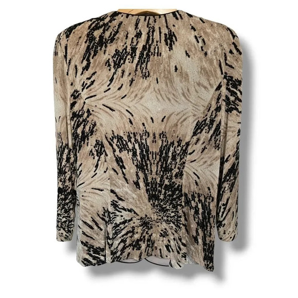 Alex Evenings women's brown long sleeves button-down career wear jacket - medium - Picture 4 of 9